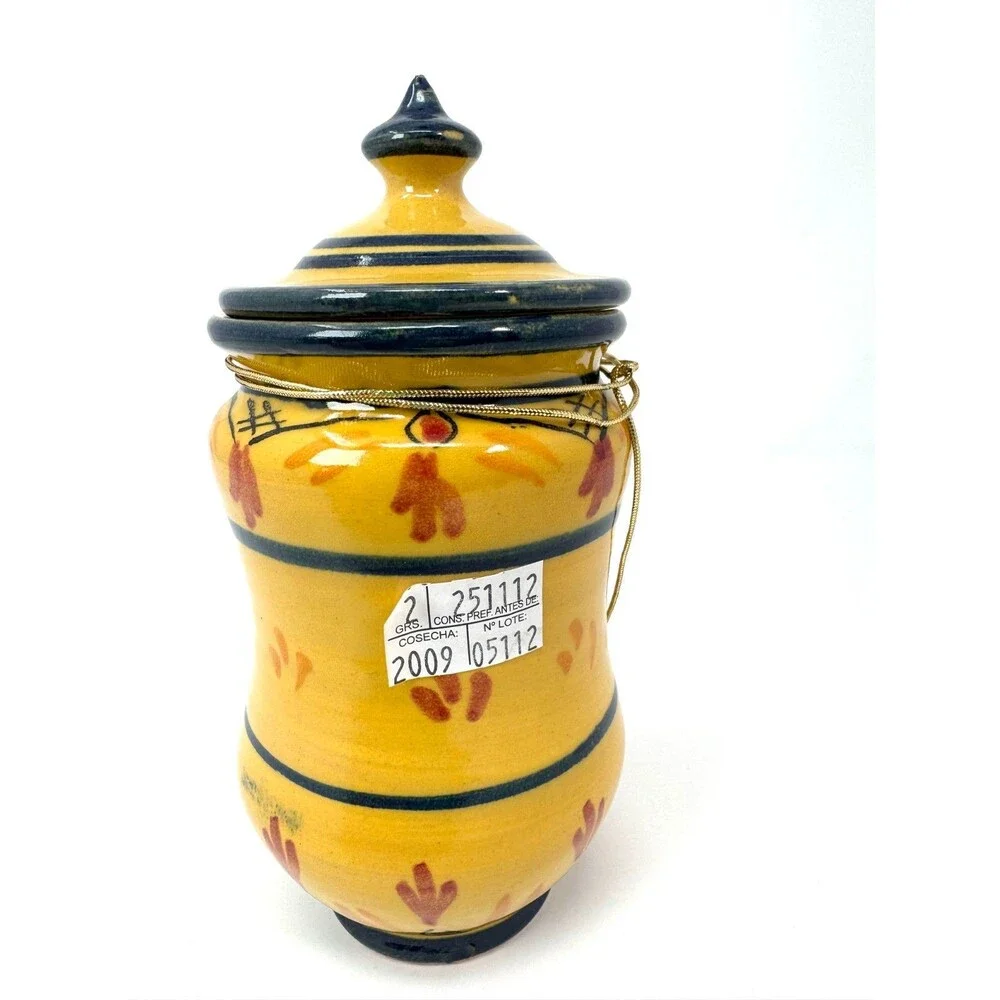Princesa de Minaya Saffron Jar Hand Painted Spanish Pottery w/ Saffron 2009